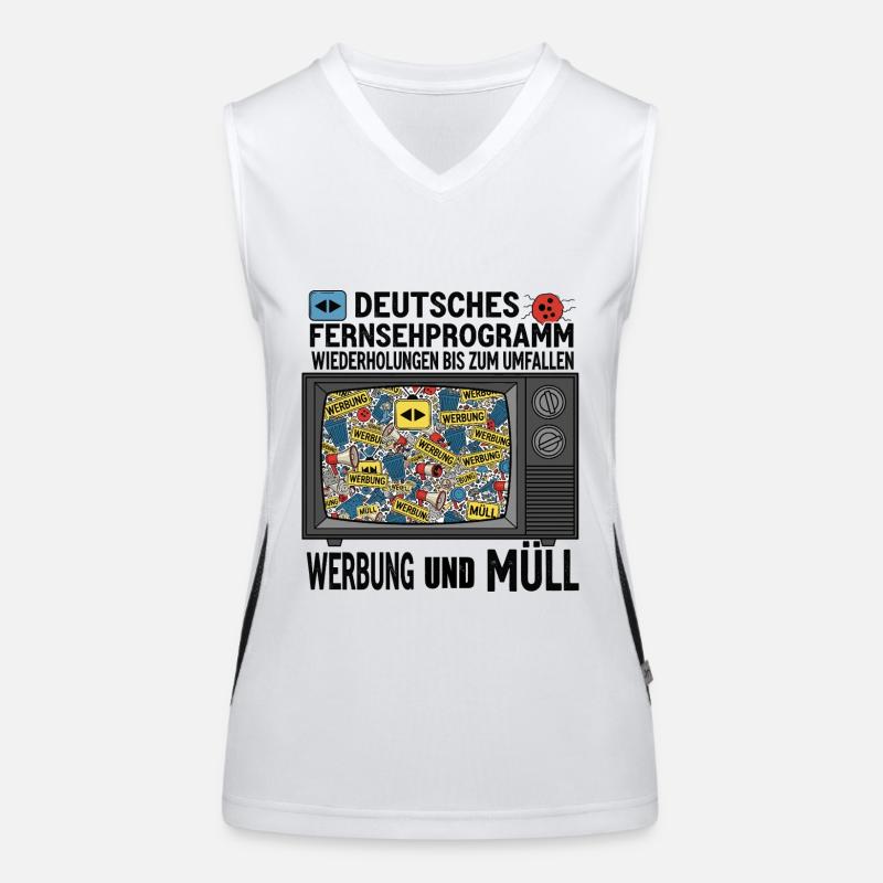 German TV - Advertising and garbage Women's Functional Contrast Tank Top