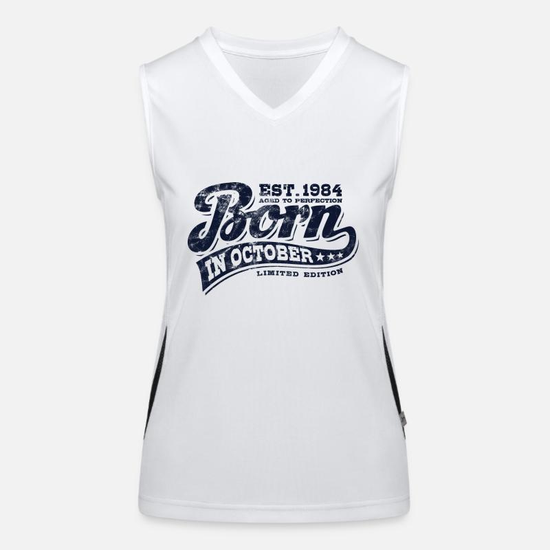 Born in October 1984 - Geburtstag - Geschenk Funktionelles Kontrast-Tank Top für Frauen