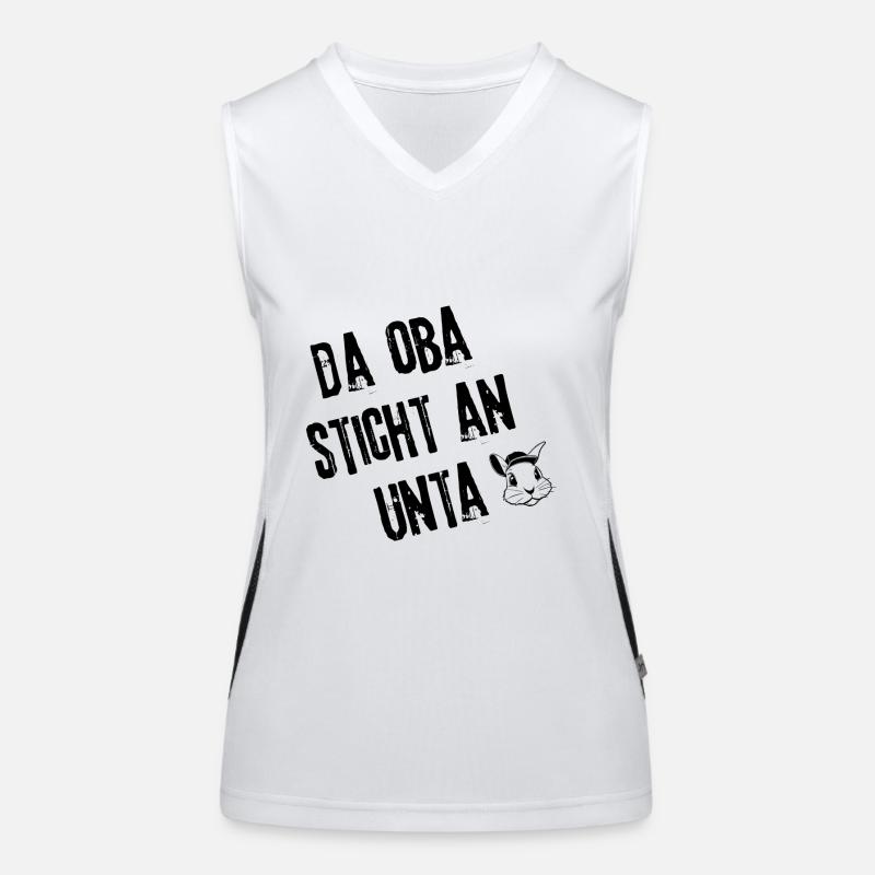 ObaStichtUnta | Redewendung Funktionelles Kontrast-Tank Top für Frauen