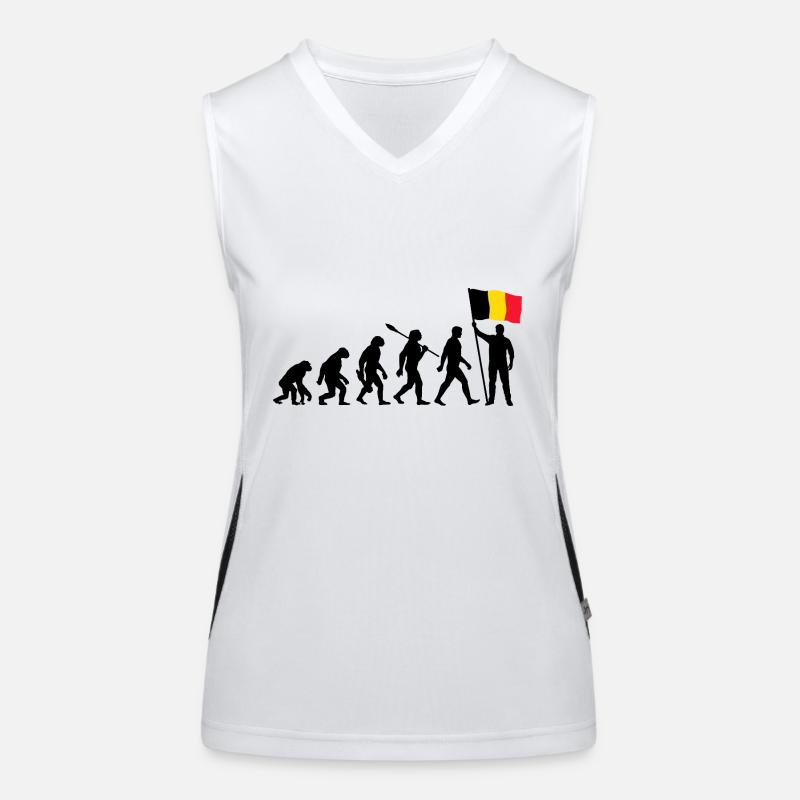 Belgien - Evolution - Flagge - Nation Funktionelles Kontrast-Tank Top für Frauen