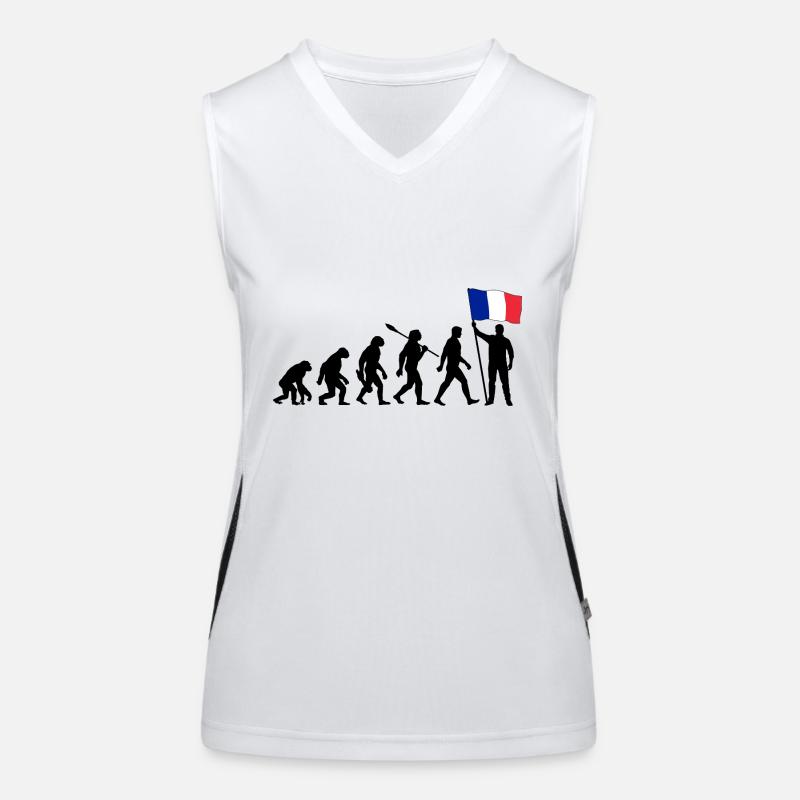 Frankreich - Evolution - Flagge - Nation Funktionelles Kontrast-Tank Top für Frauen