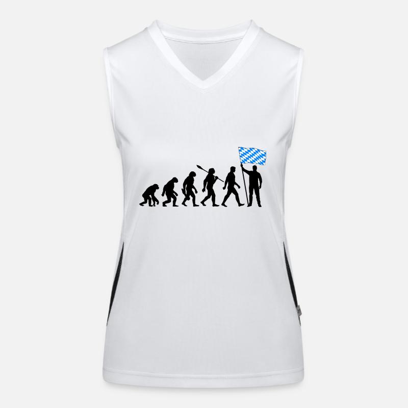 Bayern - Evolution - Flagge - Nation Funktionelles Kontrast-Tank Top für Frauen