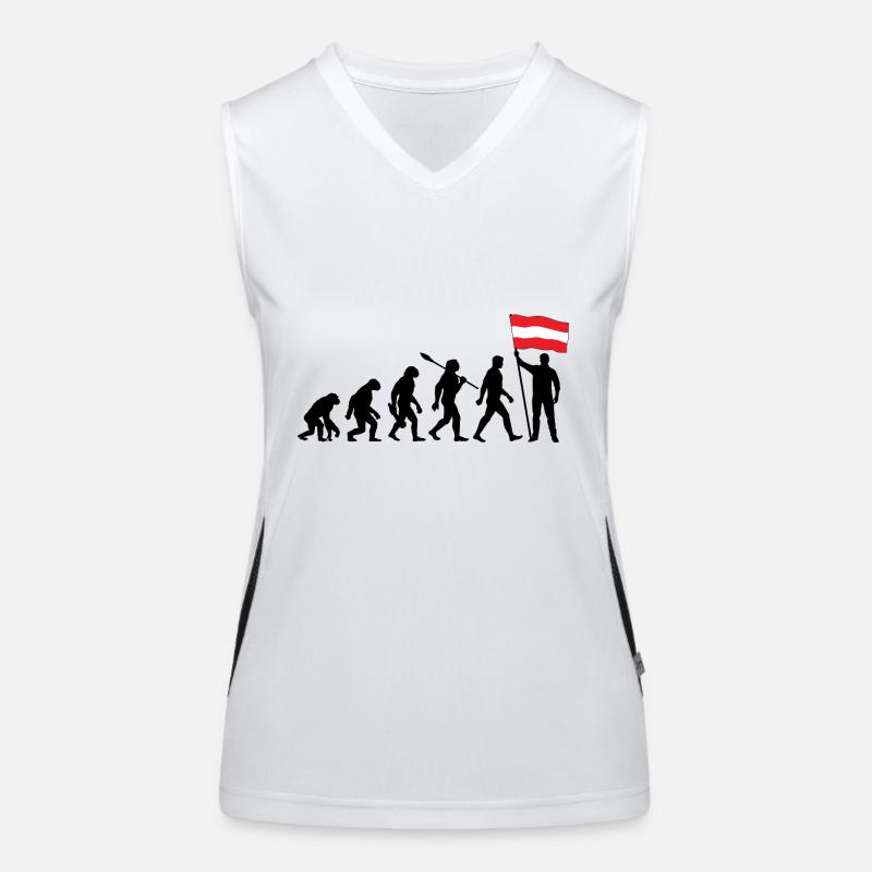 Osterreich - Evolution - Flagge - Nation Funktionelles Kontrast-Tank Top für Frauen