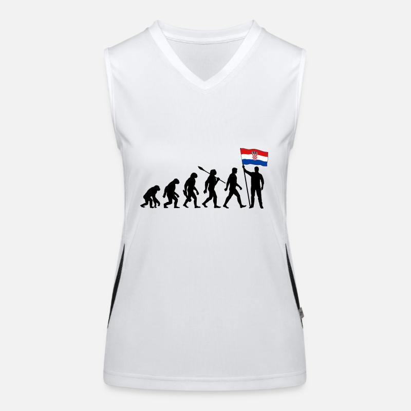 Kroatien - Evolution - Flagge - Nation Funktionelles Kontrast-Tank Top für Frauen