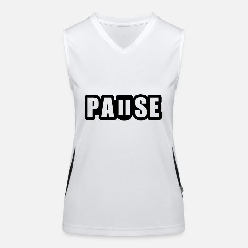 Pause - break - pause button Women's Functional Contrast Tank Top