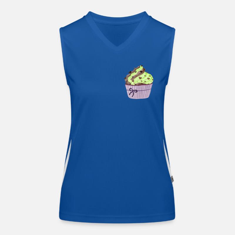 Cupcake with pistachio and chocolate Women's Functional Contrast Tank Top