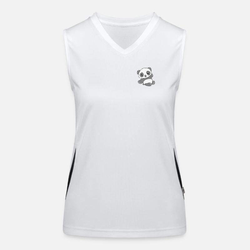 panda - Women's Functional Contrast Tank Top - white/black