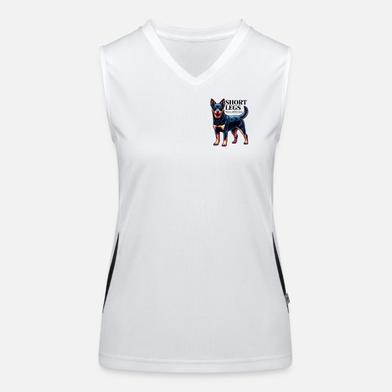Lancashire Heeler kurze Beine Spruch Geschenkidee Funktionelles Kontrast-Tank Top für Frauen