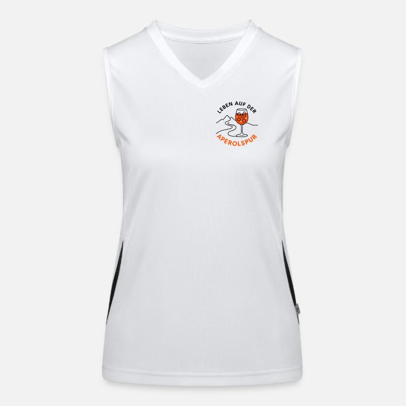 Leben auf der Aperolspur Spritz Humor Geschenkidee Funktionelles Kontrast-Tank Top für Frauen