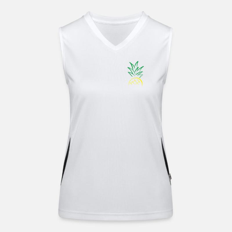 Ananas Sketch – Fresh Fruit Graphic Funktionelles Kontrast-Tank Top für Frauen