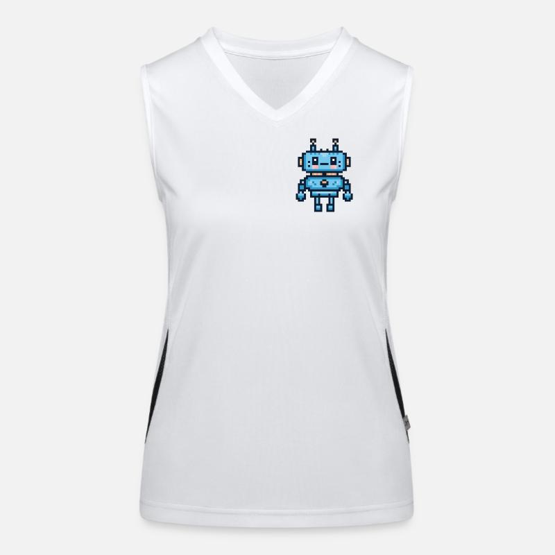 Robot pixel art Débardeur respirant contrasté Femme