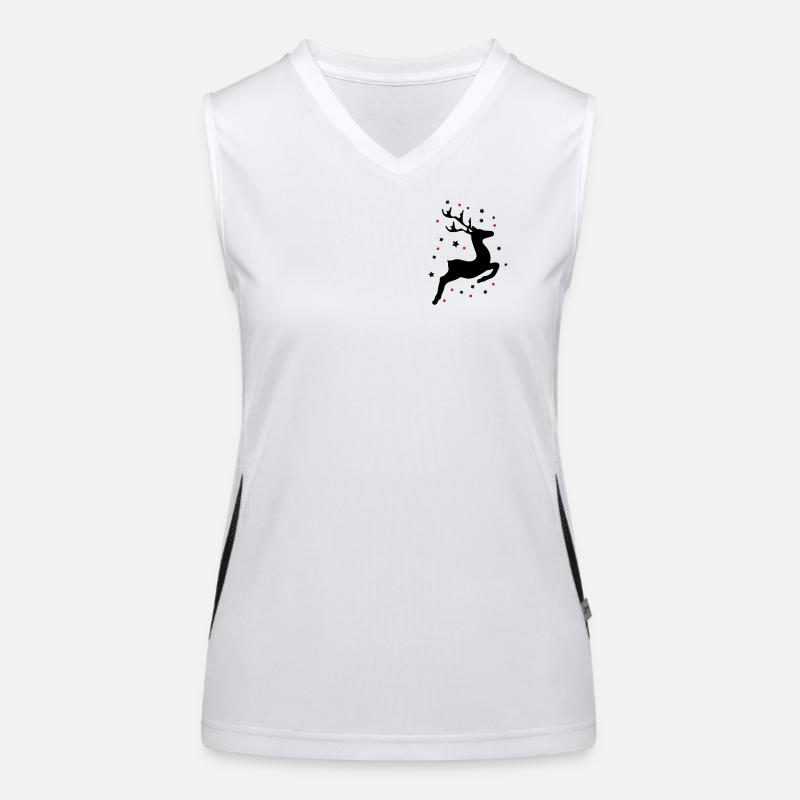 leaping reindeer Women's Functional Contrast Tank Top
