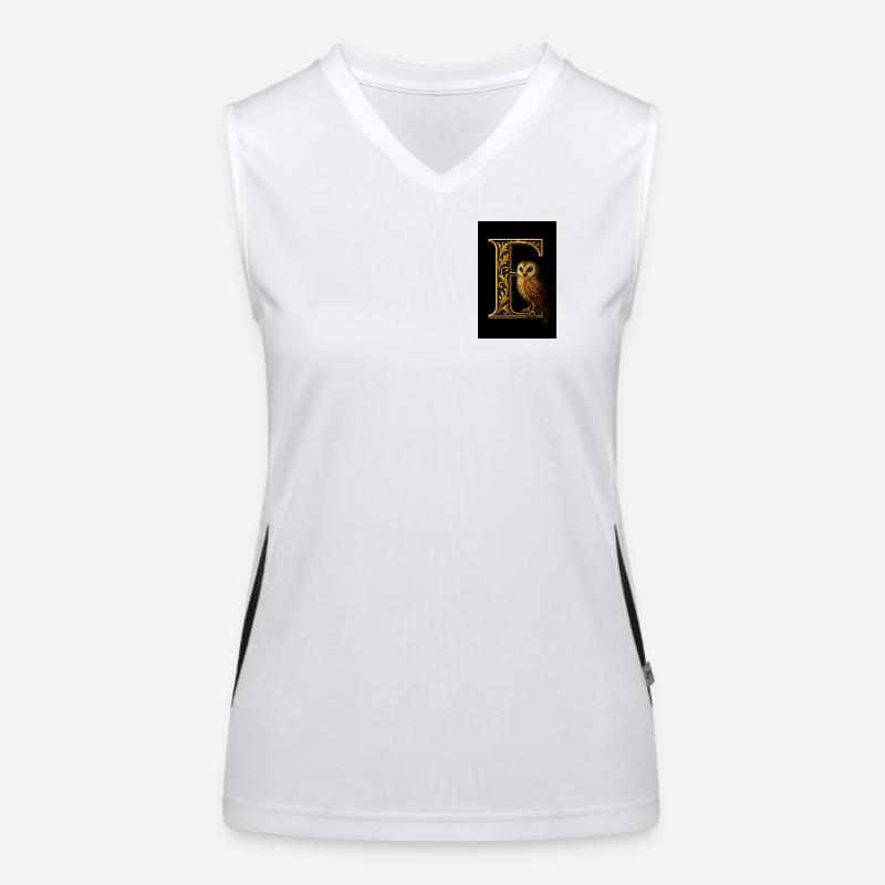 E - Magisches Ornament mit Eule Funktionelles Kontrast-Tank Top für Frauen