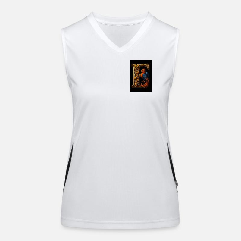 F – Magisches Ornament mit Phönix Funktionelles Kontrast-Tank Top für Frauen