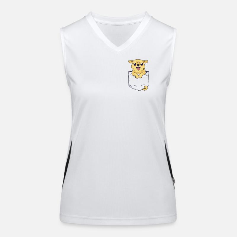 Pocket Cute Dog Women's Functional Contrast Tank Top