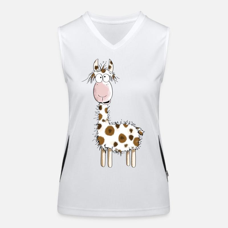 Crazy Lama - Lamas - Alpaka - Comic - Geschenk Funktionelles Kontrast-Tank Top für Frauen