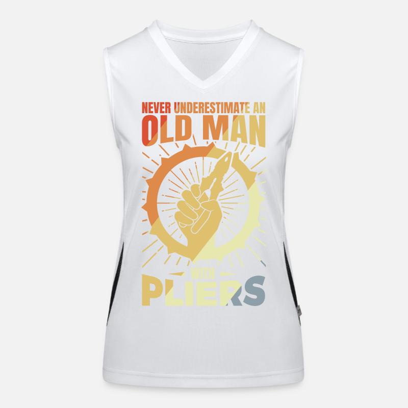 Old electronics technician Women's Functional Contrast Tank Top