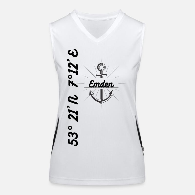 Emden Koordinaten Maritime Mode Funktionelles Kontrast-Tank Top für Frauen