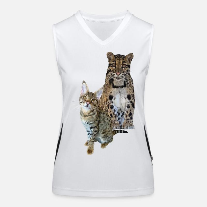 Clouded leopard and cat Women's Functional Contrast Tank Top