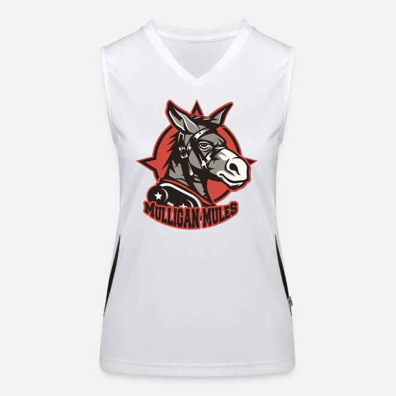 Mulligan Mules Maskottchen-Logo Funktionelles Kontrast-Tank Top für Frauen