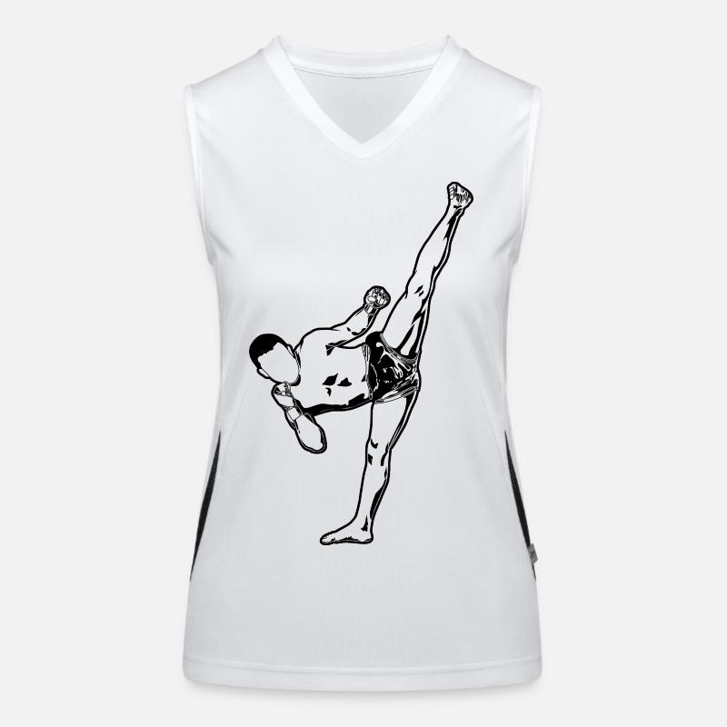 Kickboxing Débardeur respirant contrasté Femme