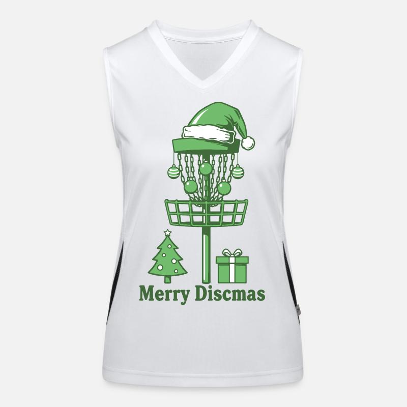 Joyeux sapin de Noël pour le panier de disc golf de Discsmas Débardeur respirant contrasté Femme
