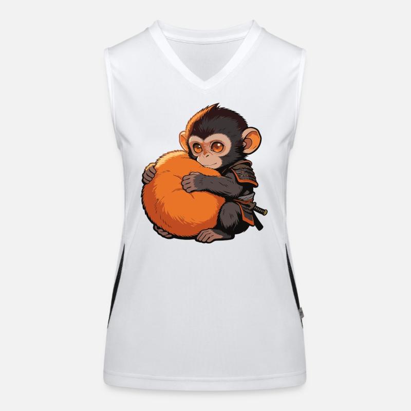 Petit singe mignon donne un coup de poing Coup de poing singe Débardeur respirant contrasté Femme