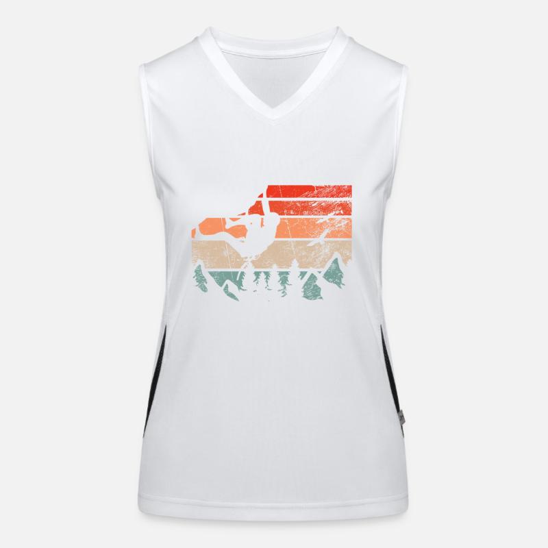 Retro Bouldern Klettern Boulderer Boulder Funktionelles Kontrast-Tank Top für Frauen