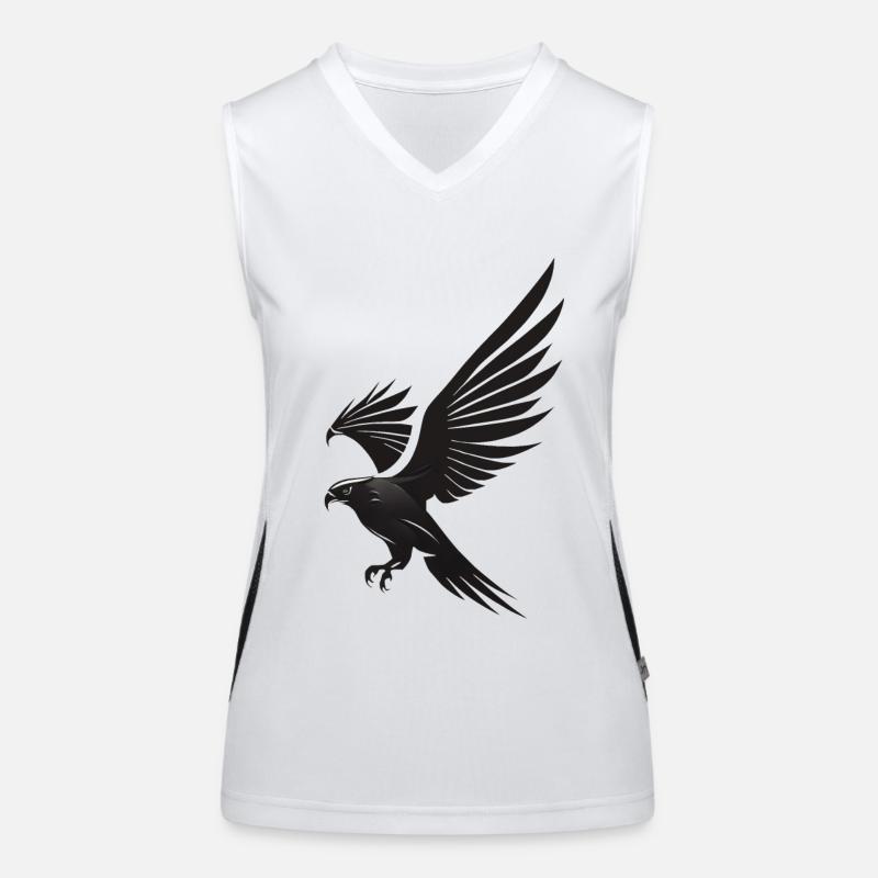 Sublime glide: Black eagle as a symbol Women's Functional Contrast Tank Top