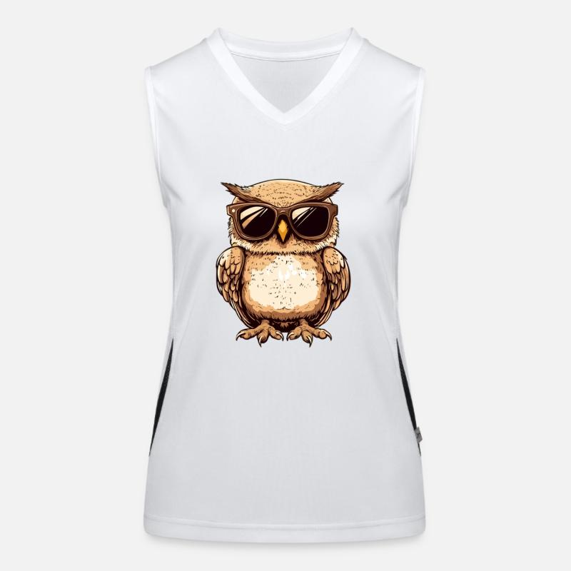 Coole Eule Funktionelles Kontrast-Tank Top für Frauen