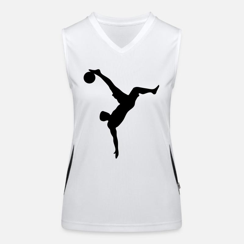 Fussball Fallrückzieher Funktionelles Kontrast-Tank Top für Frauen