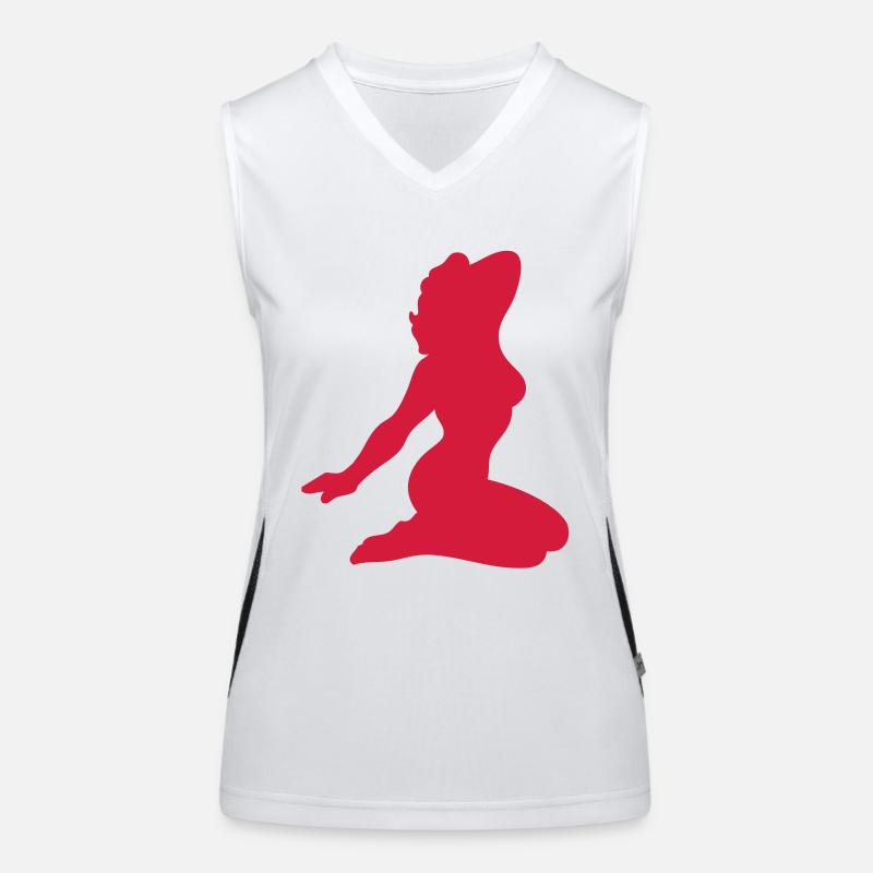1 lady posing with a nice figure Women's Functional Contrast Tank Top