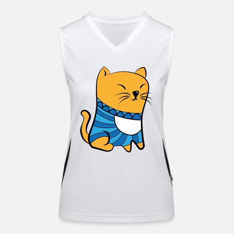 Katze mit Pullover Funktionelles Kontrast-Tank Top für Frauen