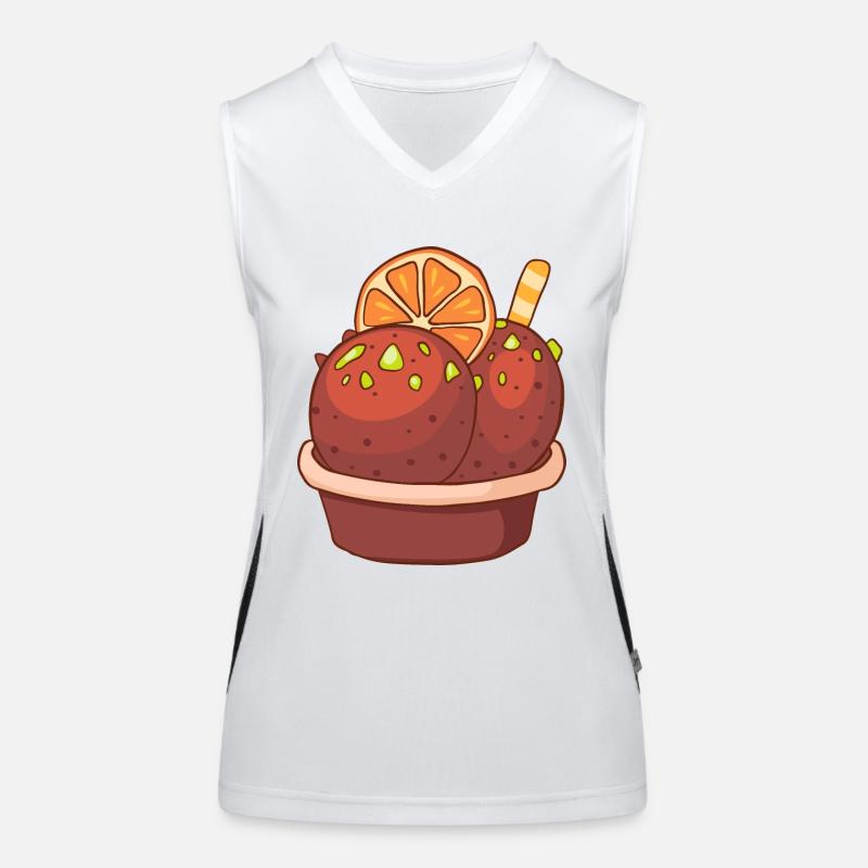 Eis Speiseeis Eiskrem Eiscreme Kugeleis Eisbecher Funktionelles Kontrast-Tank Top für Frauen