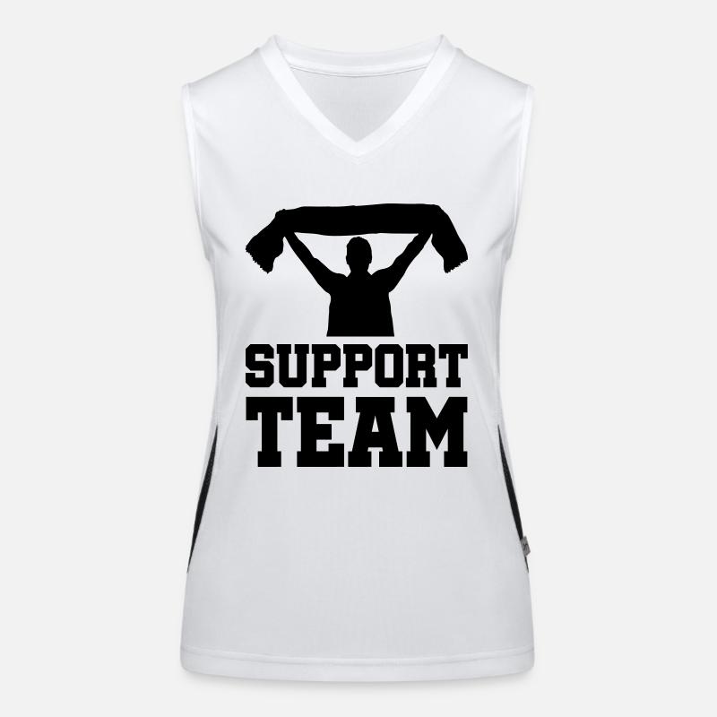fan support team Funktionelles Kontrast-Tank Top für Frauen