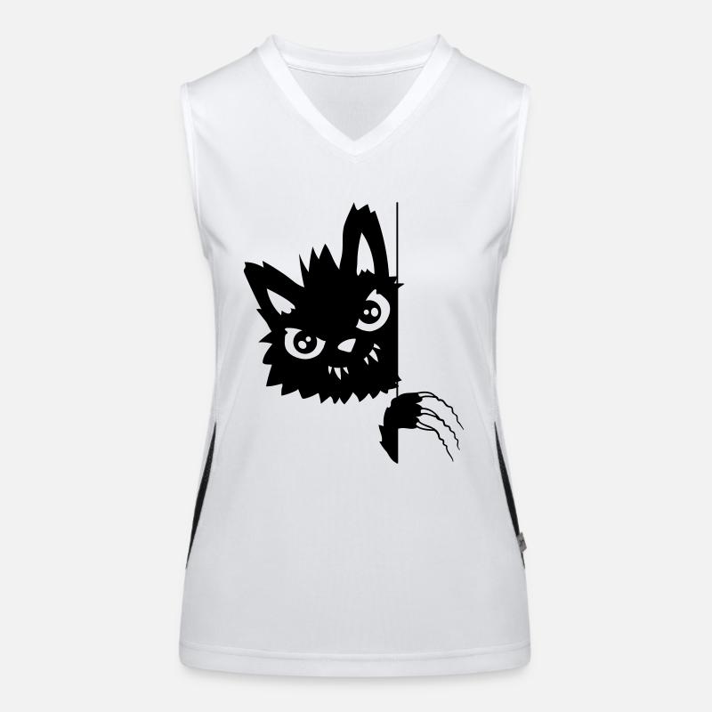 Scratching Evil Cat Women's Functional Contrast Tank Top