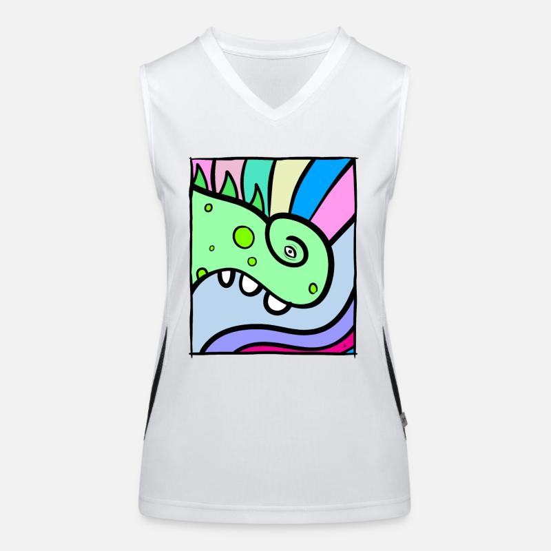 Caméléon dans la boîte de couleur imagination abstraite Débardeur respirant contrasté Femme