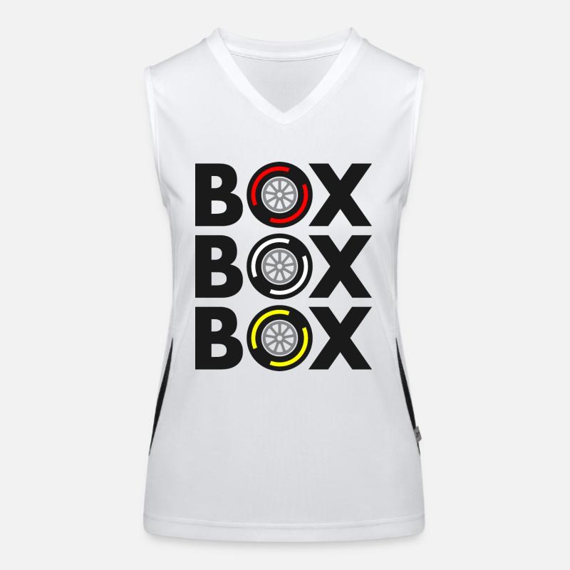 "Box Box Box" Grand Prix Tyre Compound Design Women's Functional Contrast Tank Top