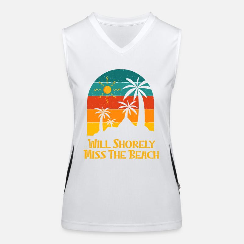 Will Shorely Miss The Beach Summer Trip Tropical Women's Functional Contrast Tank Top
