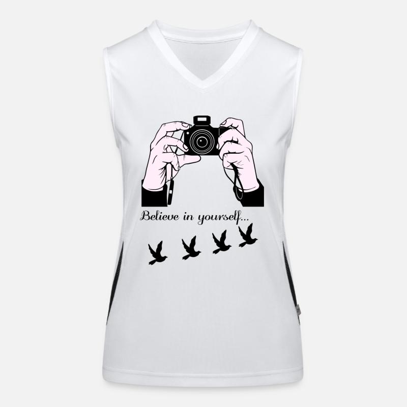 Fotograf aus Leidenschaft Funktionelles Kontrast-Tank Top für Frauen