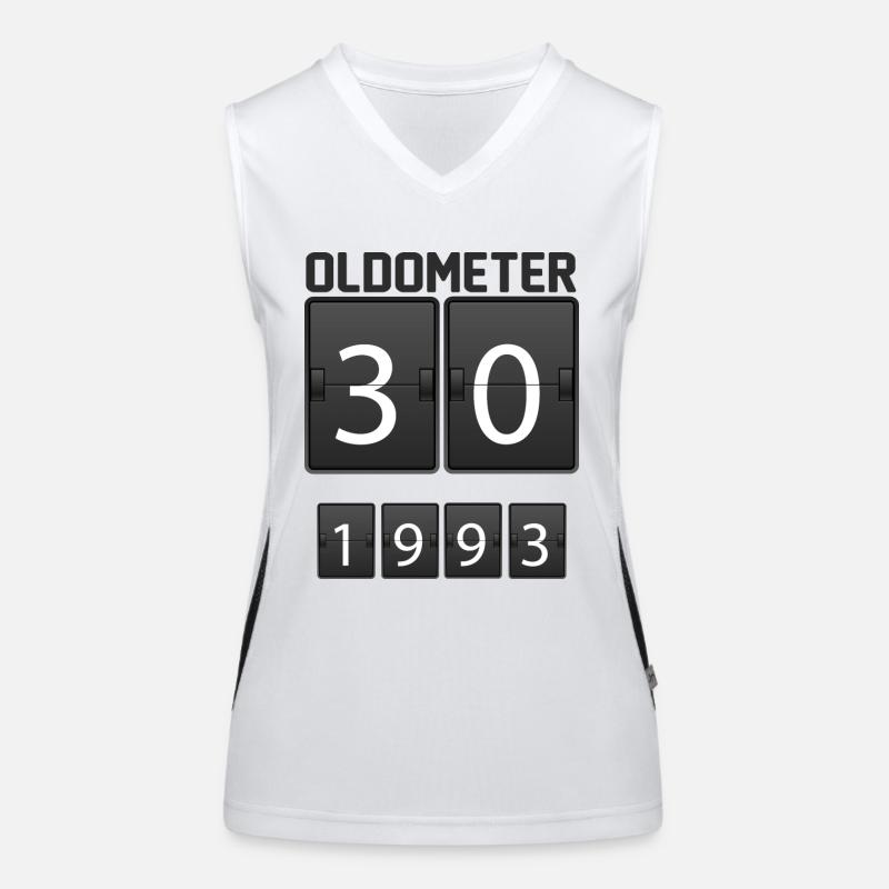 Oldometer 30. Geburtstag Geschenk Funktionelles Kontrast-Tank Top für Frauen