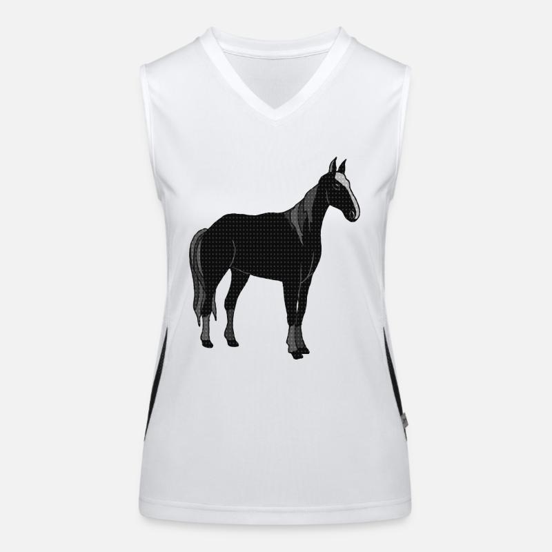 Pferd Funktionelles Kontrast-Tank Top für Frauen