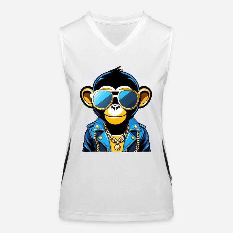 Singe avec des lunettes de soleil Débardeur respirant contrasté Femme