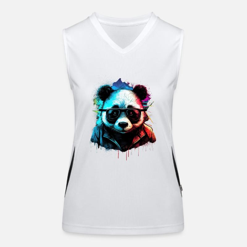 Futuristic panda Women's Functional Contrast Tank Top