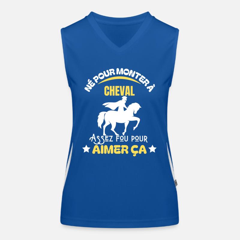 Né pour monter à cheval - Humour cavalier (e) Débardeur respirant contrasté Femme