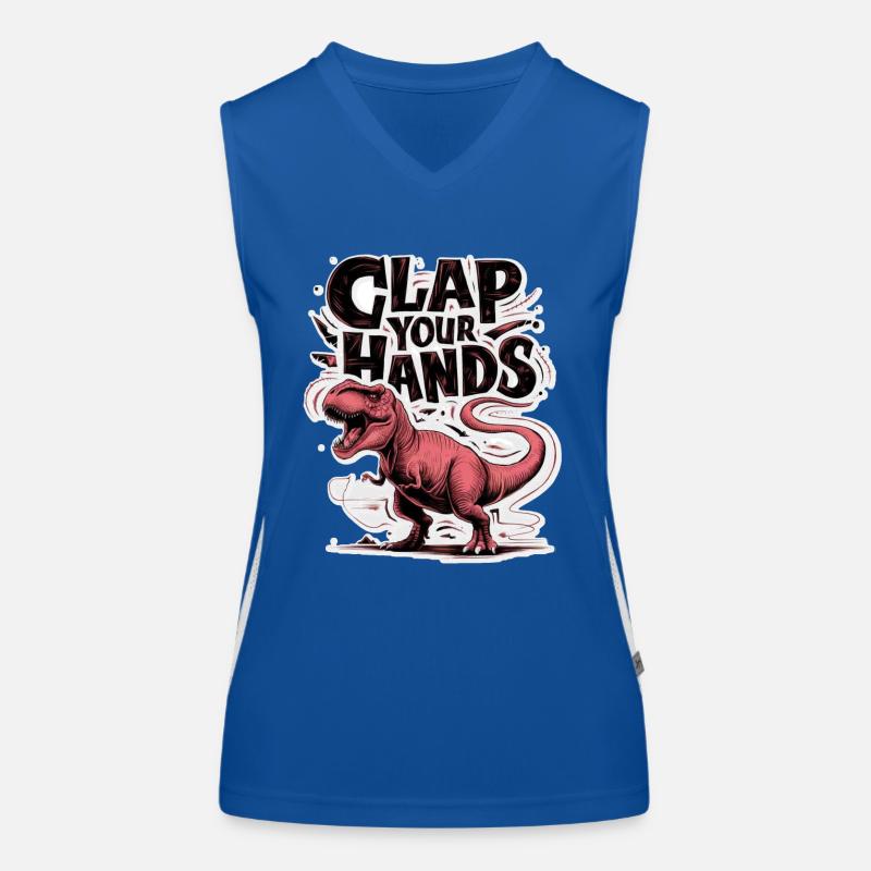 Dinosaurier - Händeklatschen - Humor Funktionelles Kontrast-Tank Top für Frauen