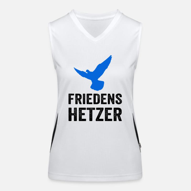 FRIEDENSHETZER mit Friedenstaube Funktionelles Kontrast-Tank Top für Frauen