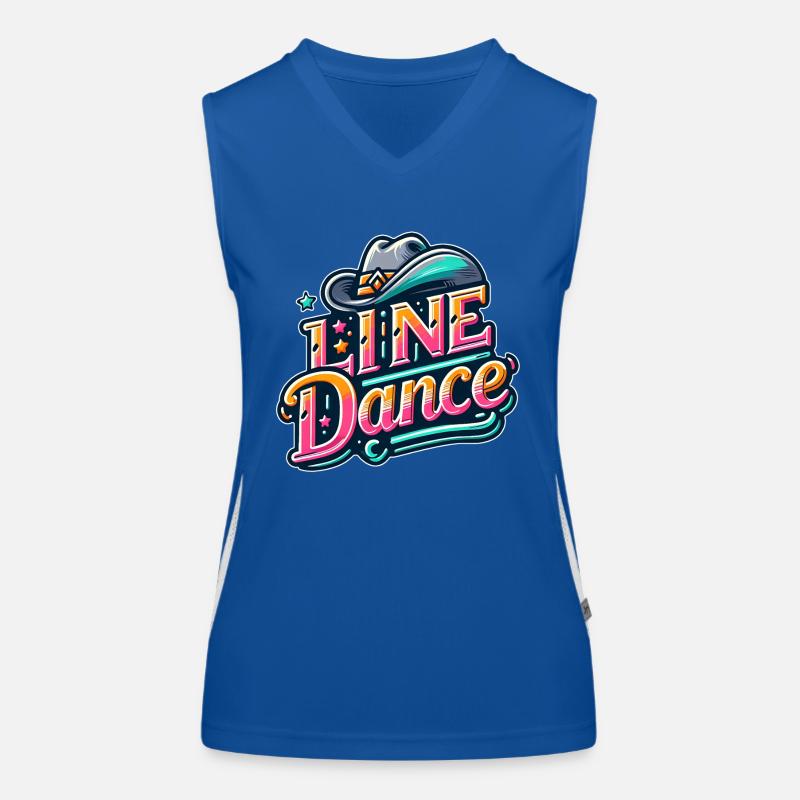 Farbenfrohes Line Dance Design Funktionelles Kontrast-Tank Top für Frauen