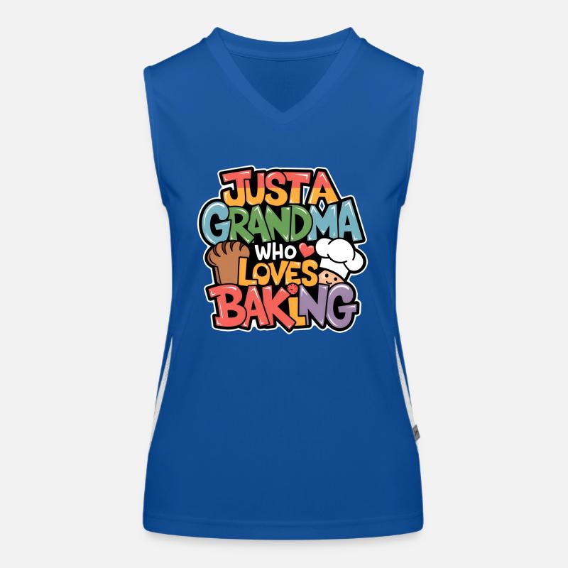 Oma backt gerne Großmutter ist Bäckerin Funktionelles Kontrast-Tank Top für Frauen