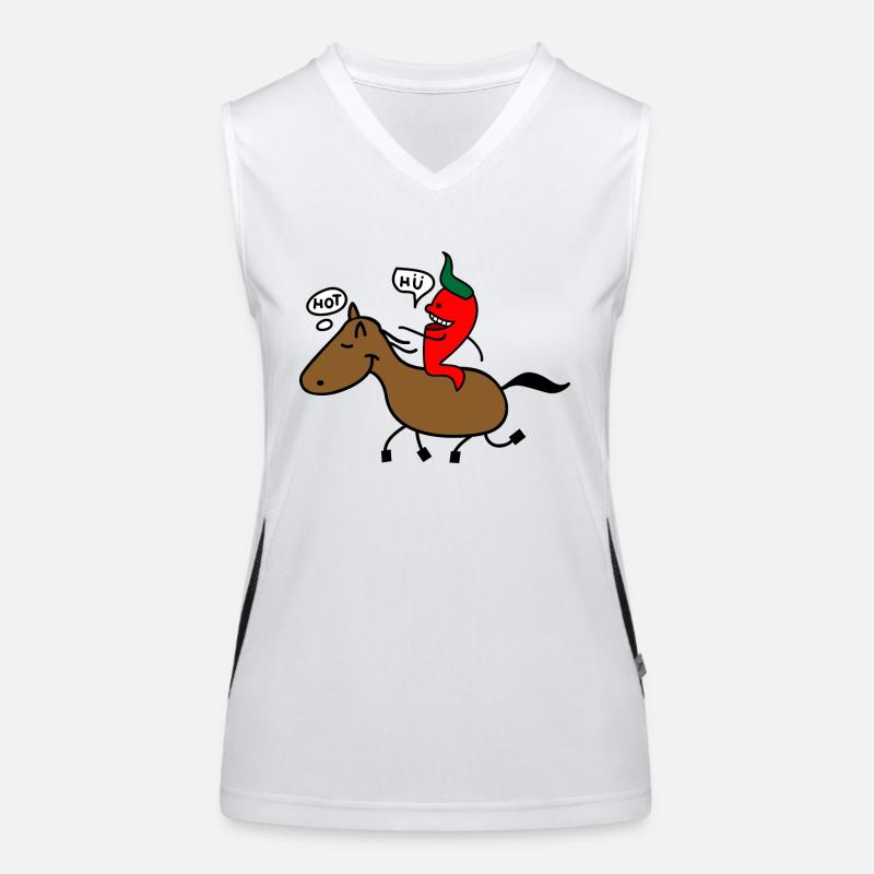 Pferd und Chilli Funktionelles Kontrast-Tank Top für Frauen